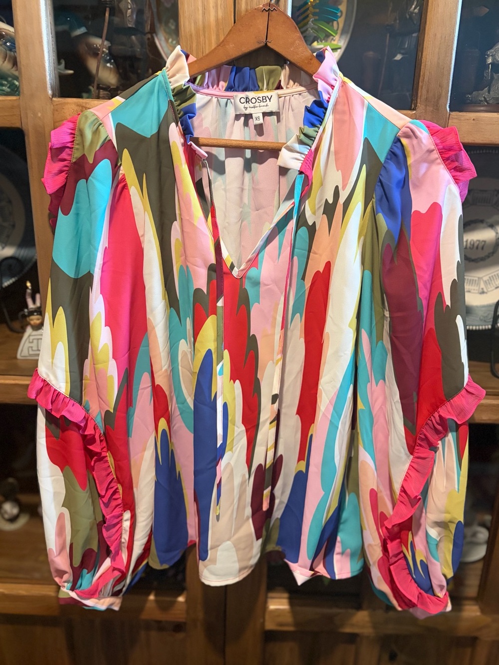 Crosby by Mollie Burch Ryland Blouse  Size XS Head in the Clouds - Picture 6 of 12